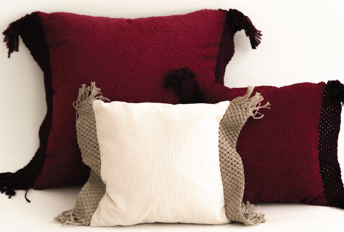 Photo du produit coussins rouge et blanc